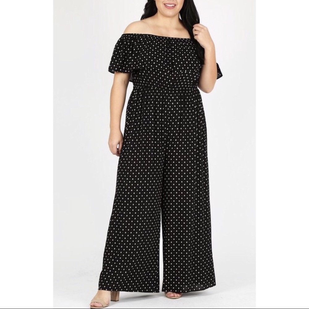 PLUS!!! Black Print Jumpsuit - Picture 2 of 6